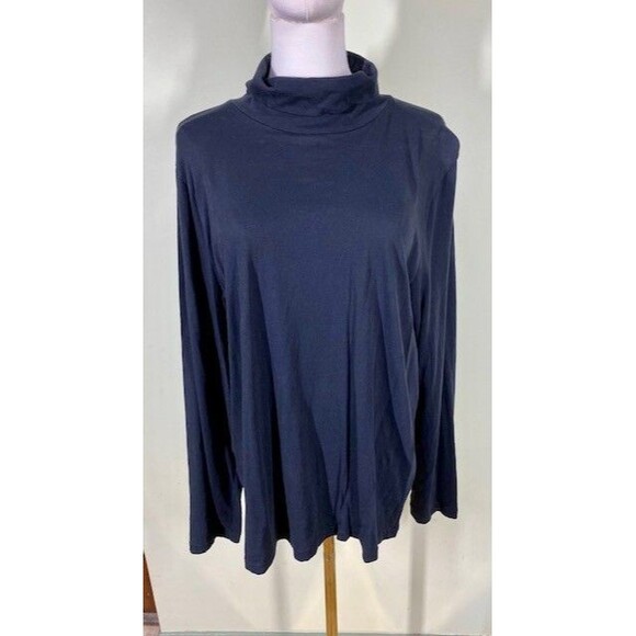 Re-Imagined by J. Crew Womens Plus Size 2X Black Layering Long Sleeve Turtleneck - Picture 1 of 9